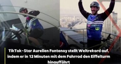Aurelien Fontenoy Eiffelturm Fahrrad Weltrekord