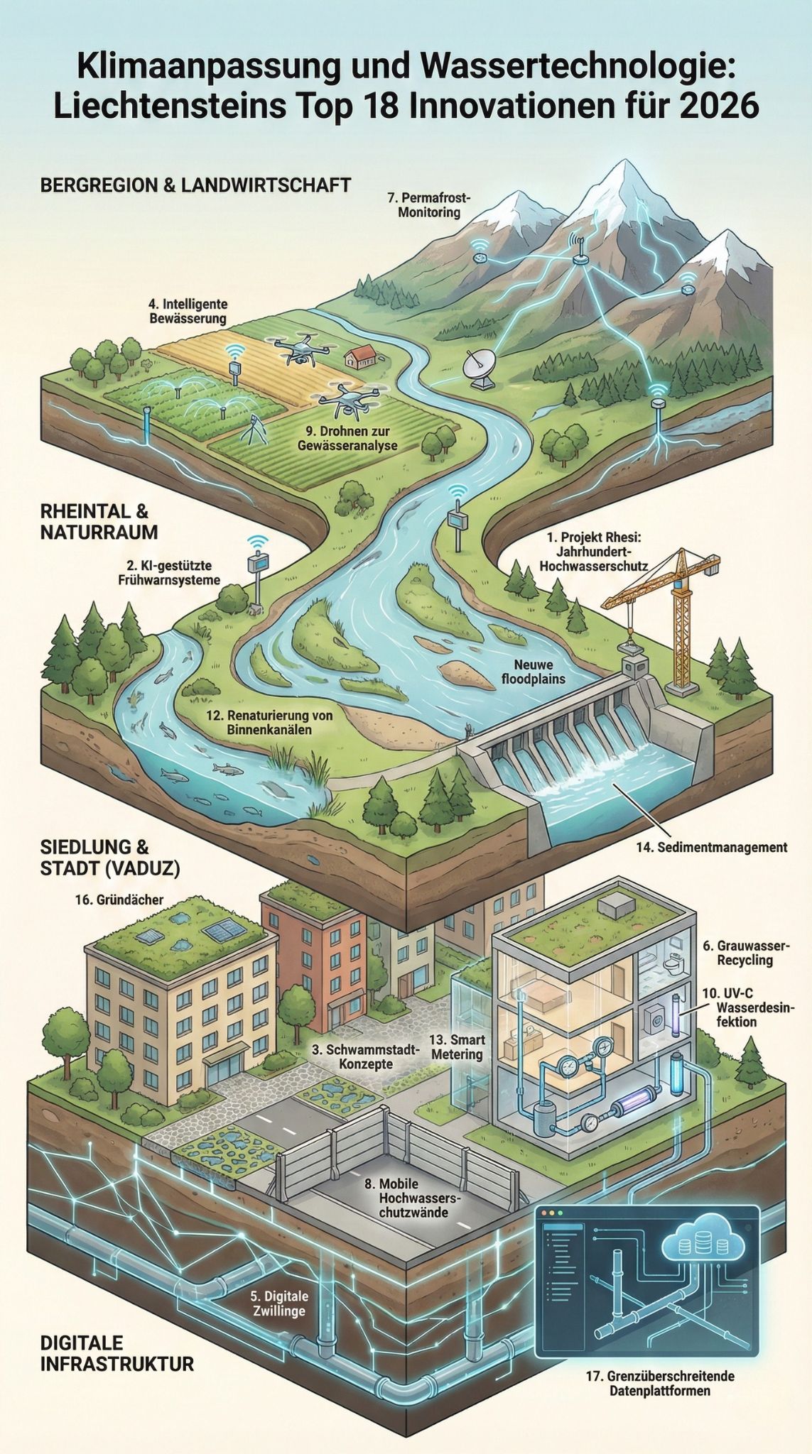 Klimaanpassung und Wassertechnologie in Liechtenstein