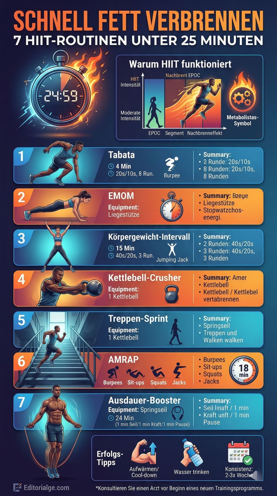 HIIT Workouts zur Fettverbrennung