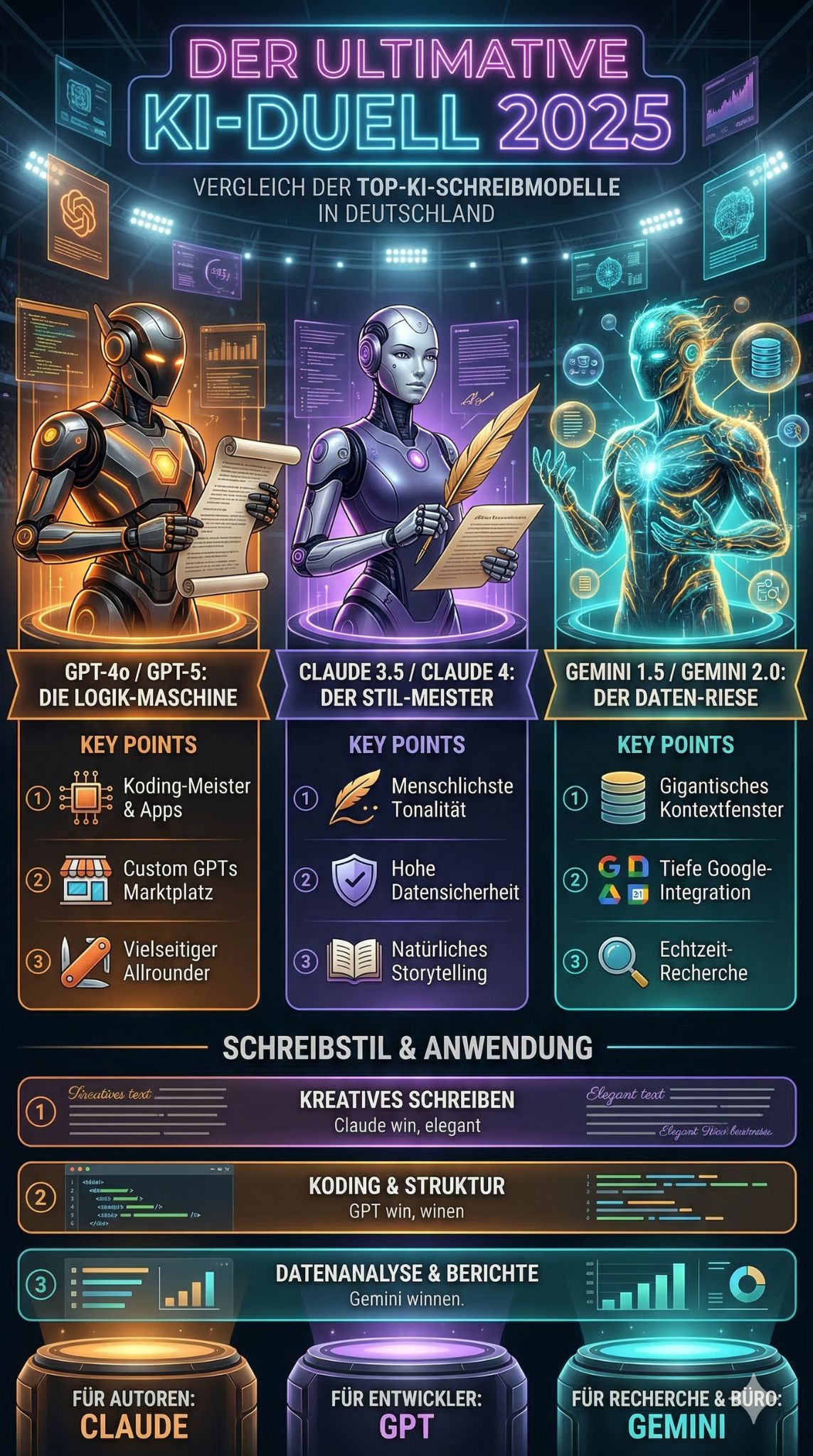 GPT gegen Claude gegen Zwillinge