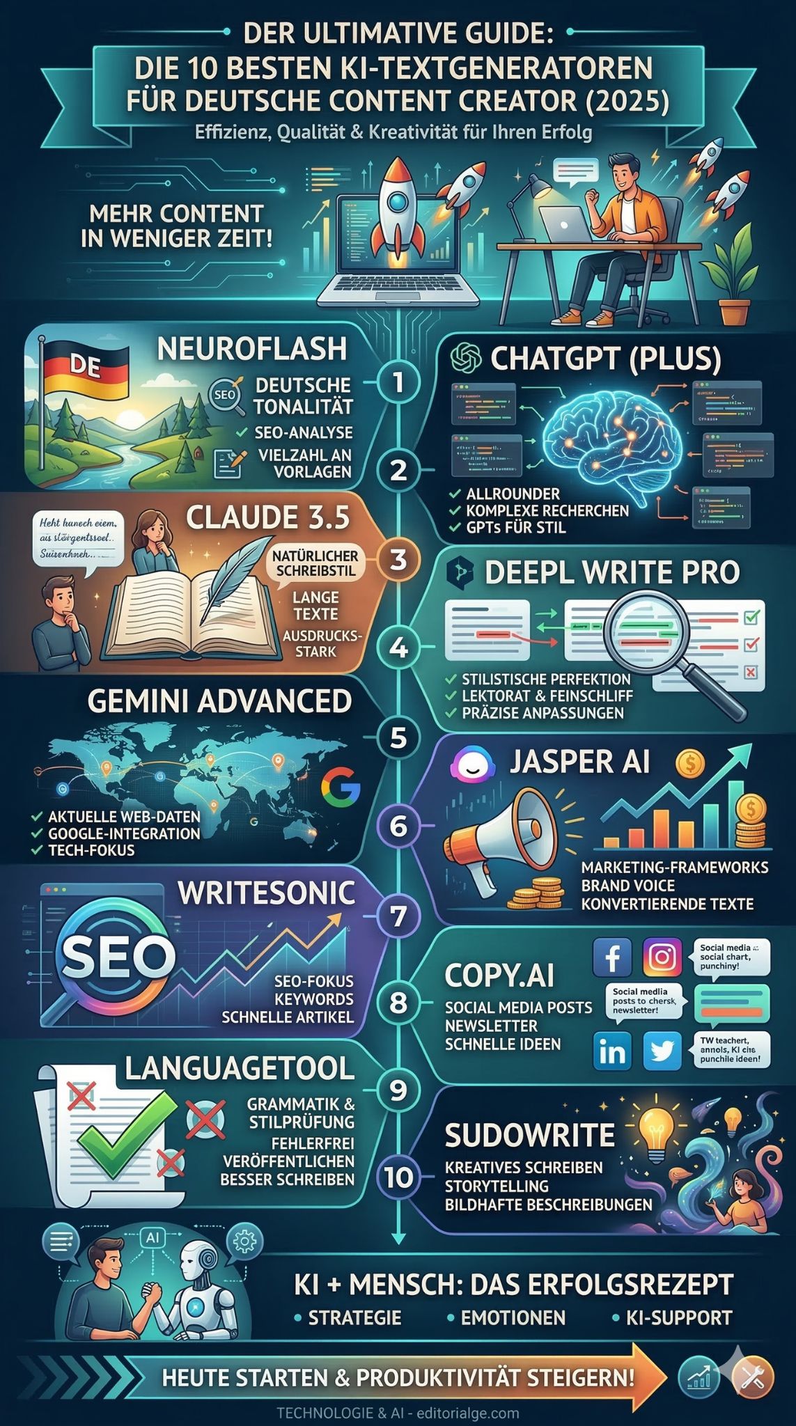 KI Textgeneratoren für deutsche Content Creator