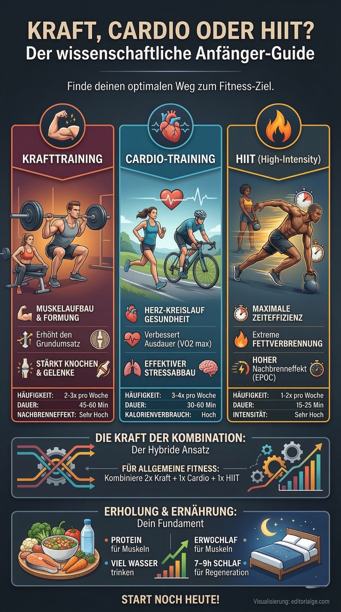 Krafttraining vs Cardio vs HIIT