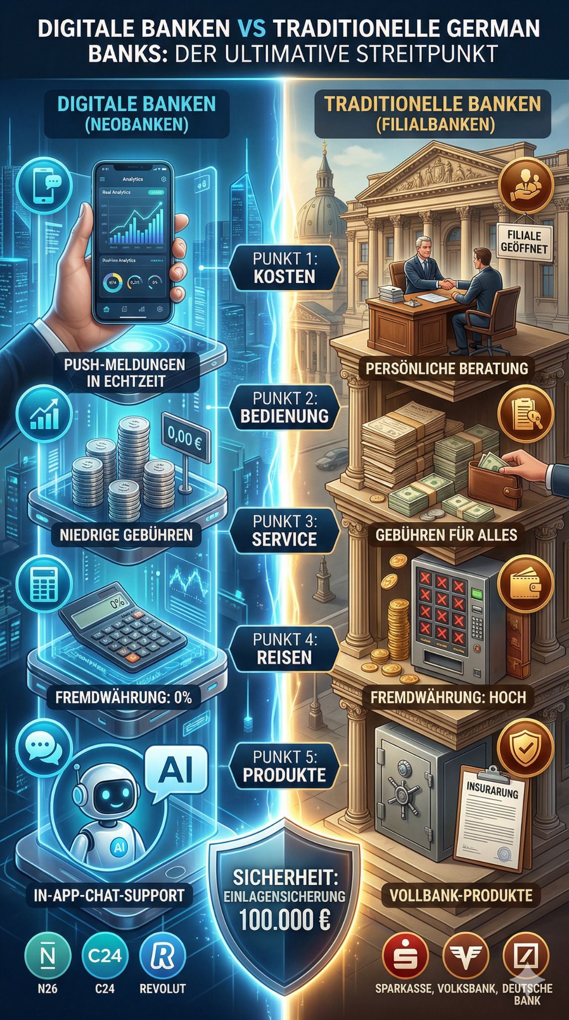 Digitale Banken vs Traditionelle Banken