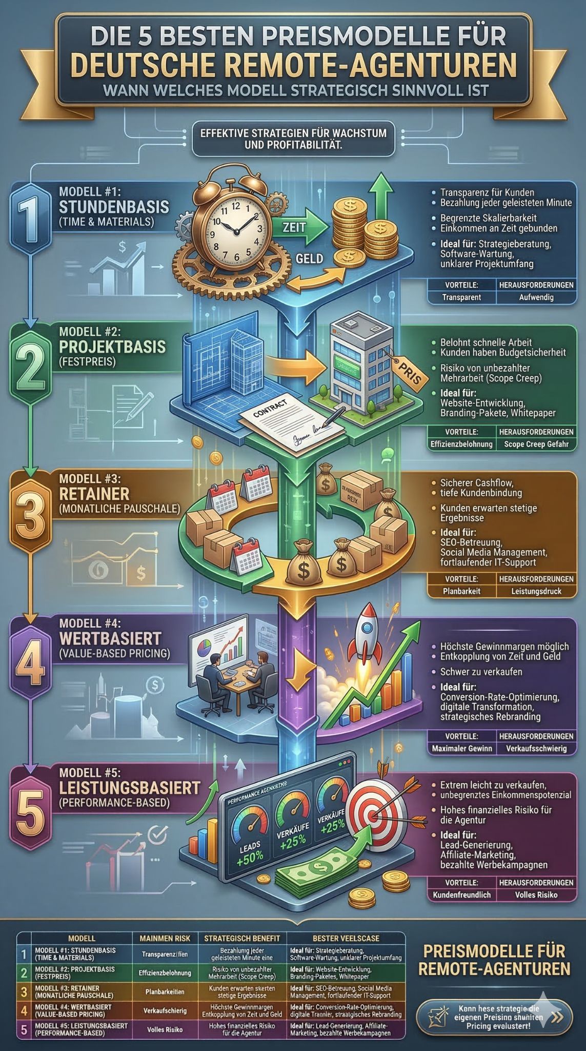 Preismodelle für Remote-Agenturen