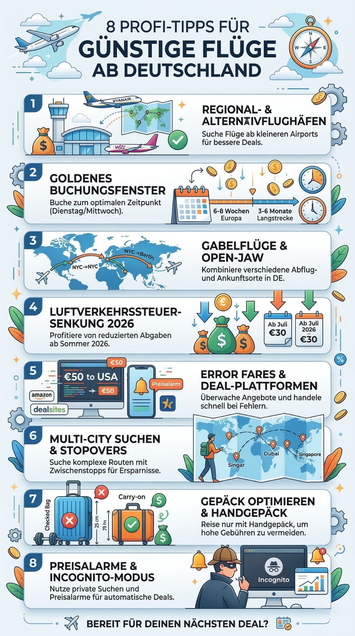 günstigsten Flüge von deutschen Flughäfen