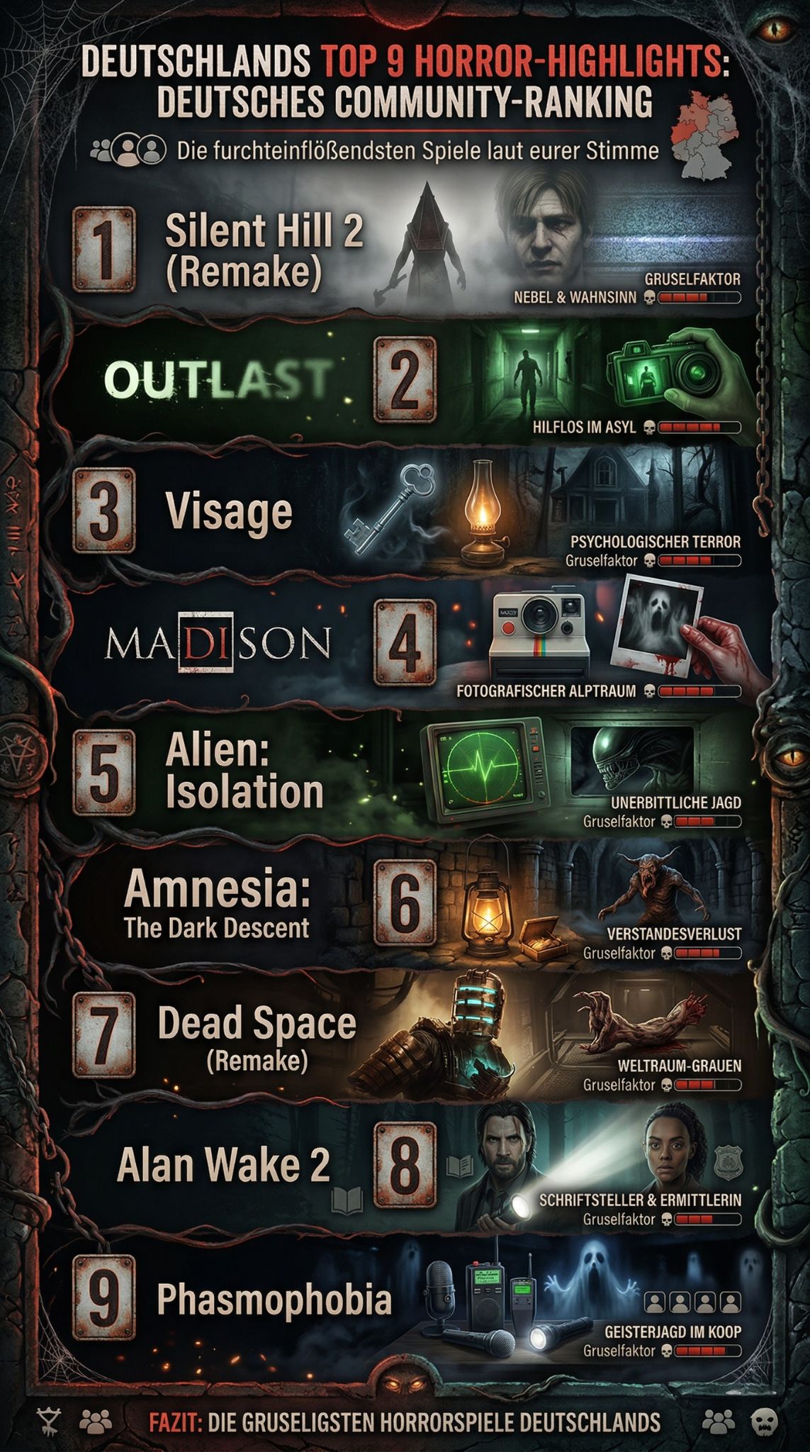 gruseligste Horrorspiele