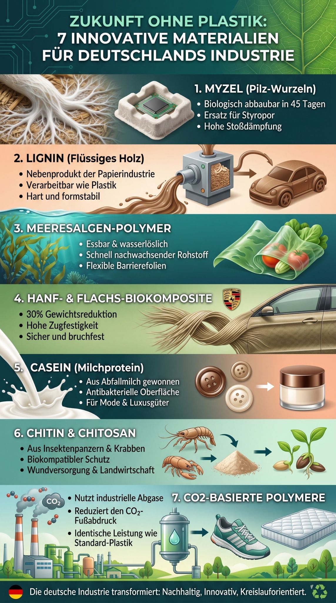 Fortschrittliche Materialien als Kunststoffersatz