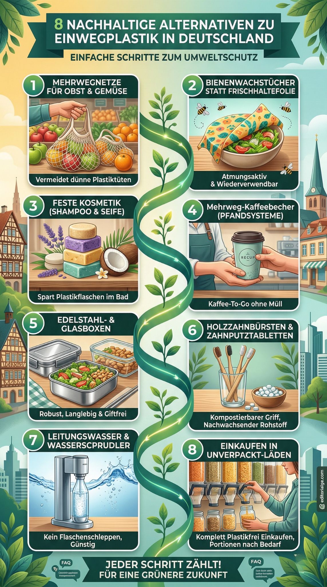 nachhaltige Alternativen zu Einwegplastik