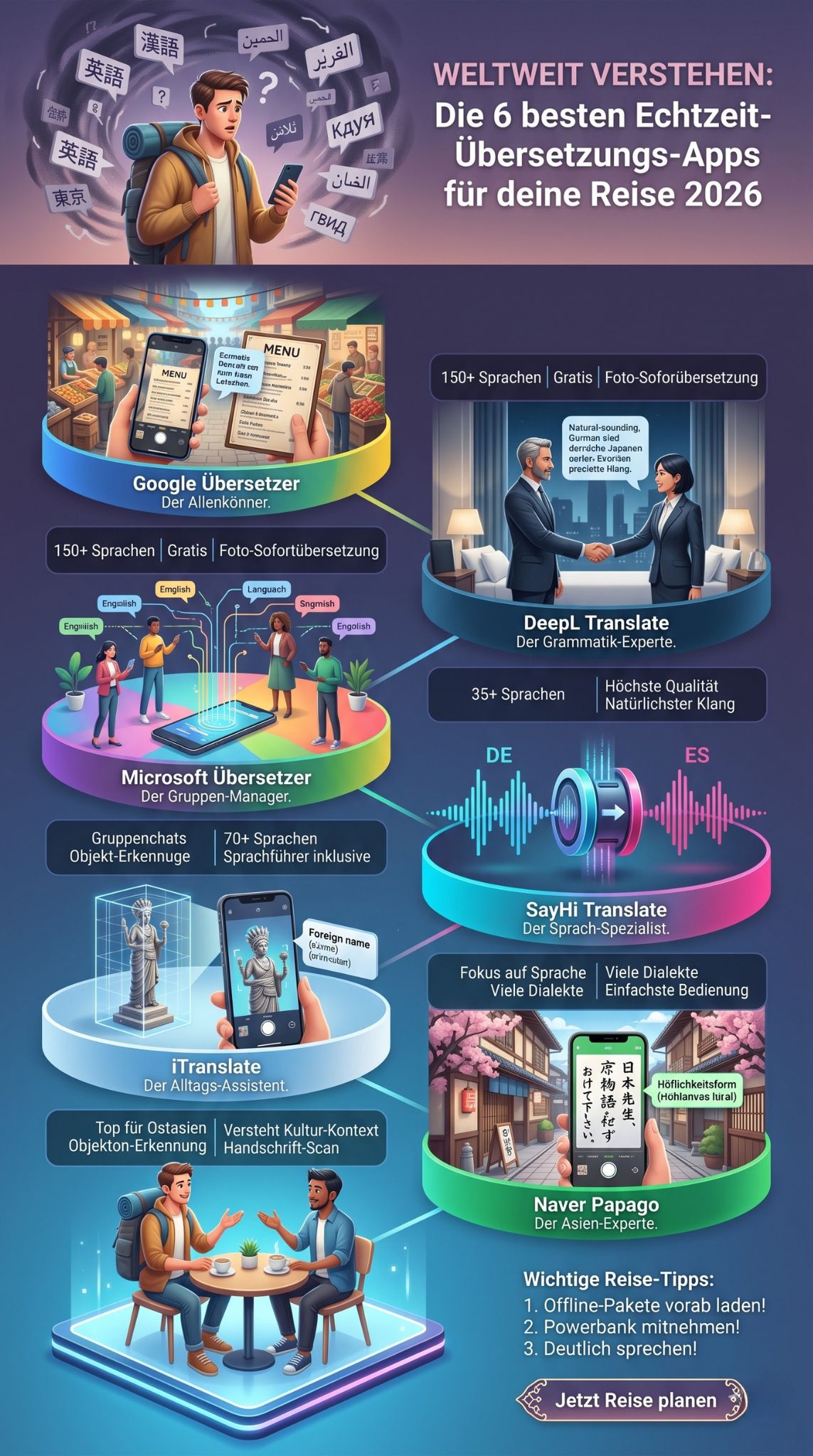 Echtzeit-Übersetzungs-Apps für Reisen