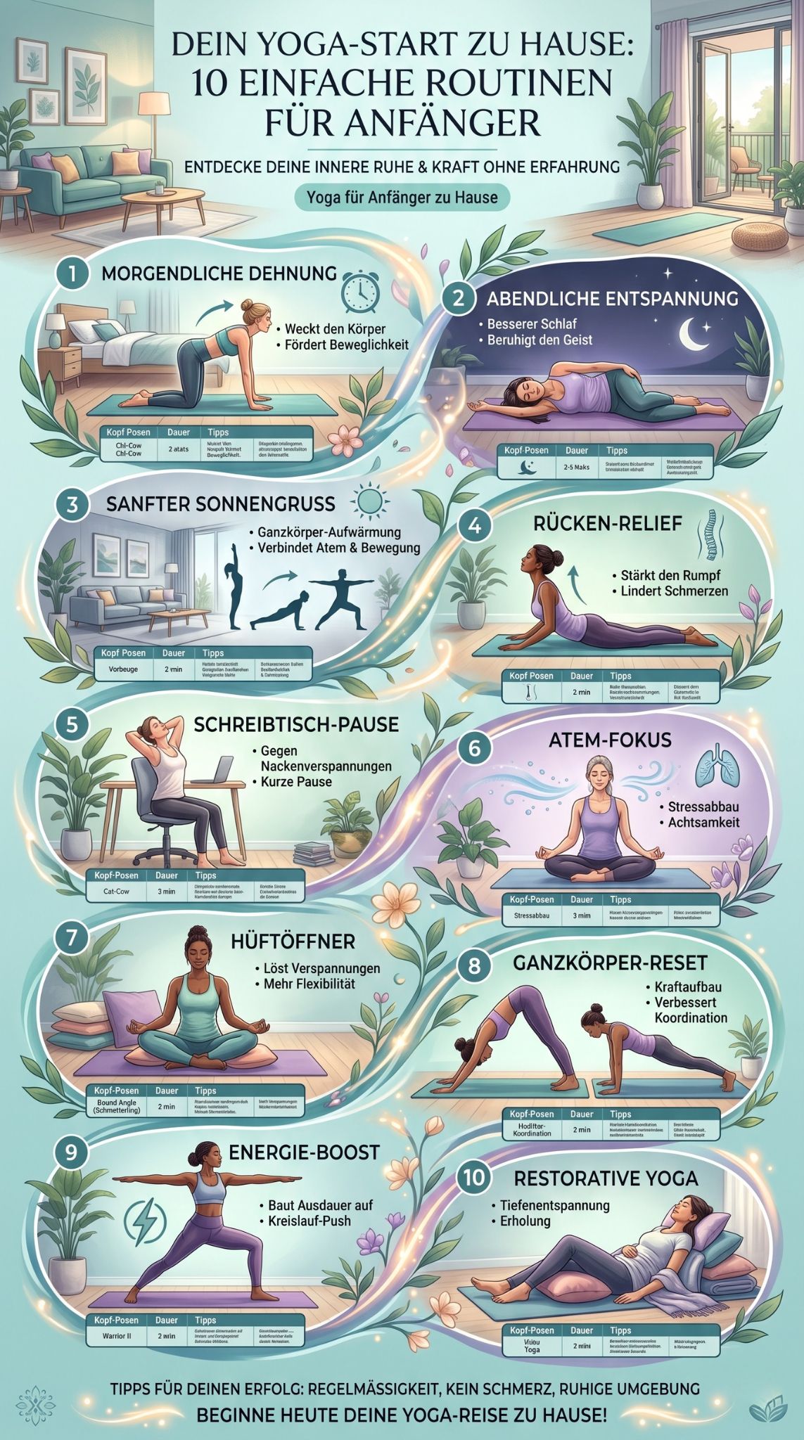 Yoga für Anfänger zu Hause