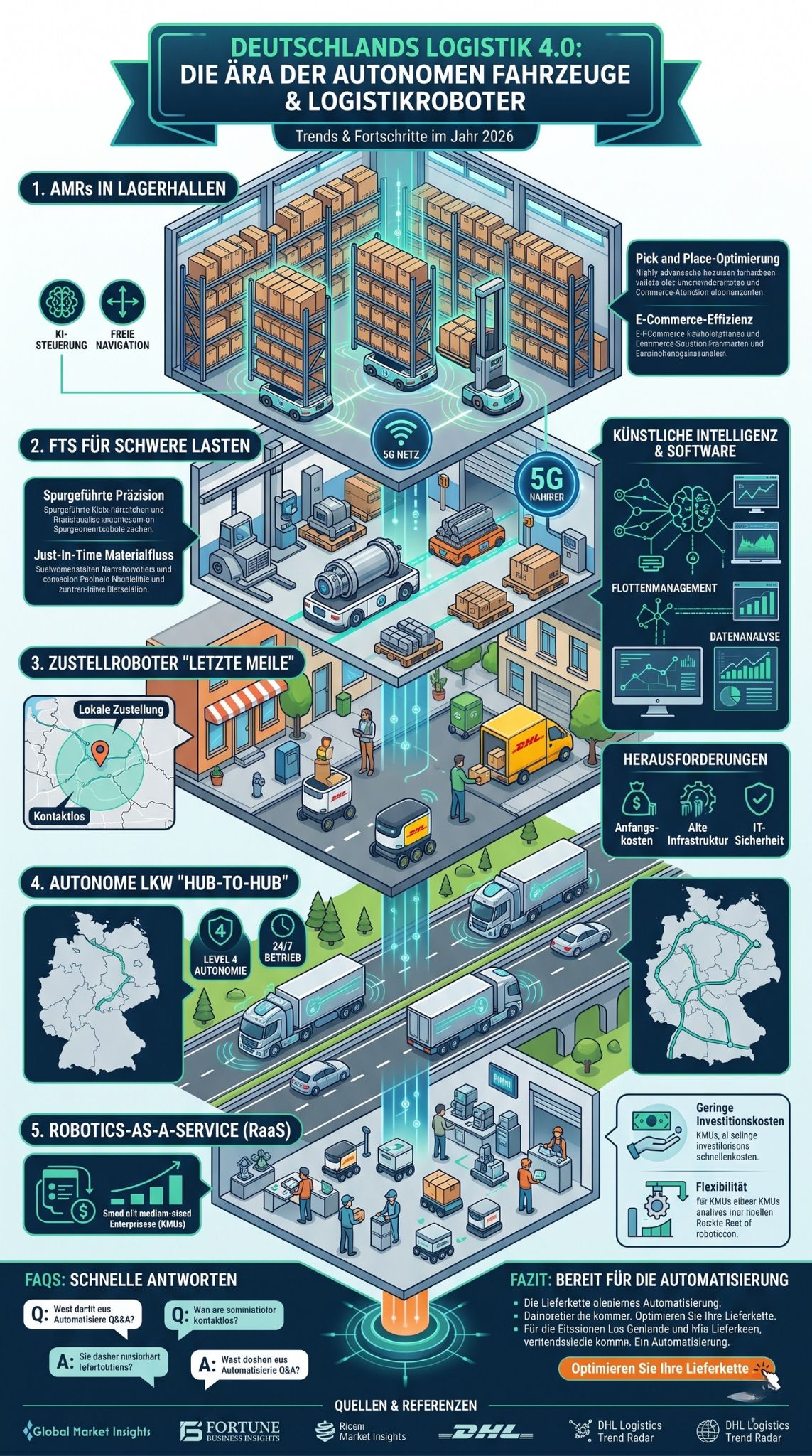 Autonome Fahrzeuge und Logistikroboter