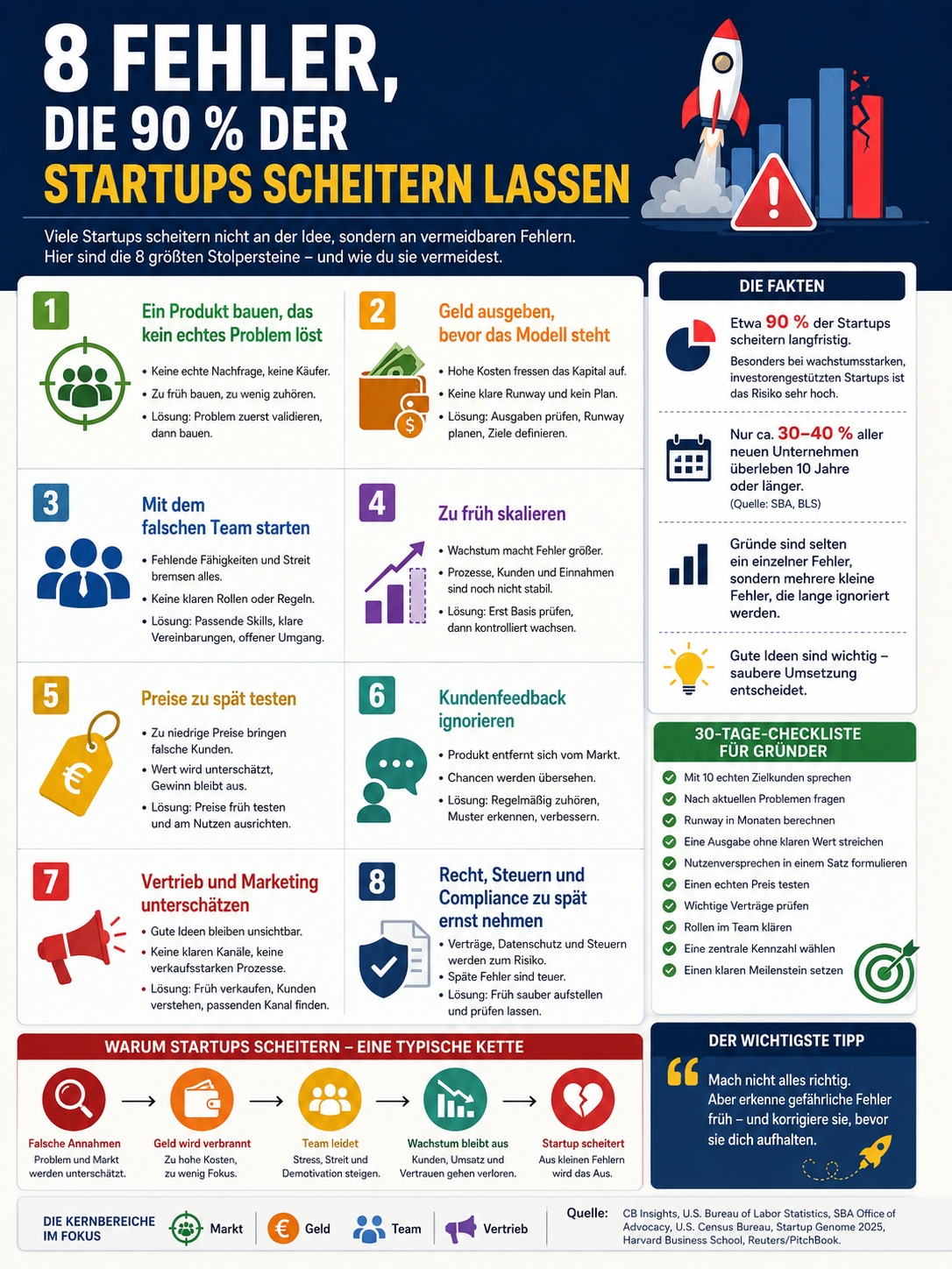 Fehler die 90 % der Startups scheitern lassen