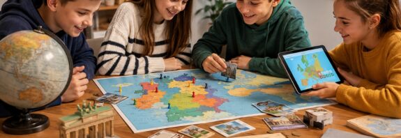 Geografie- und Geschichtsspiele für deutsche Kinder