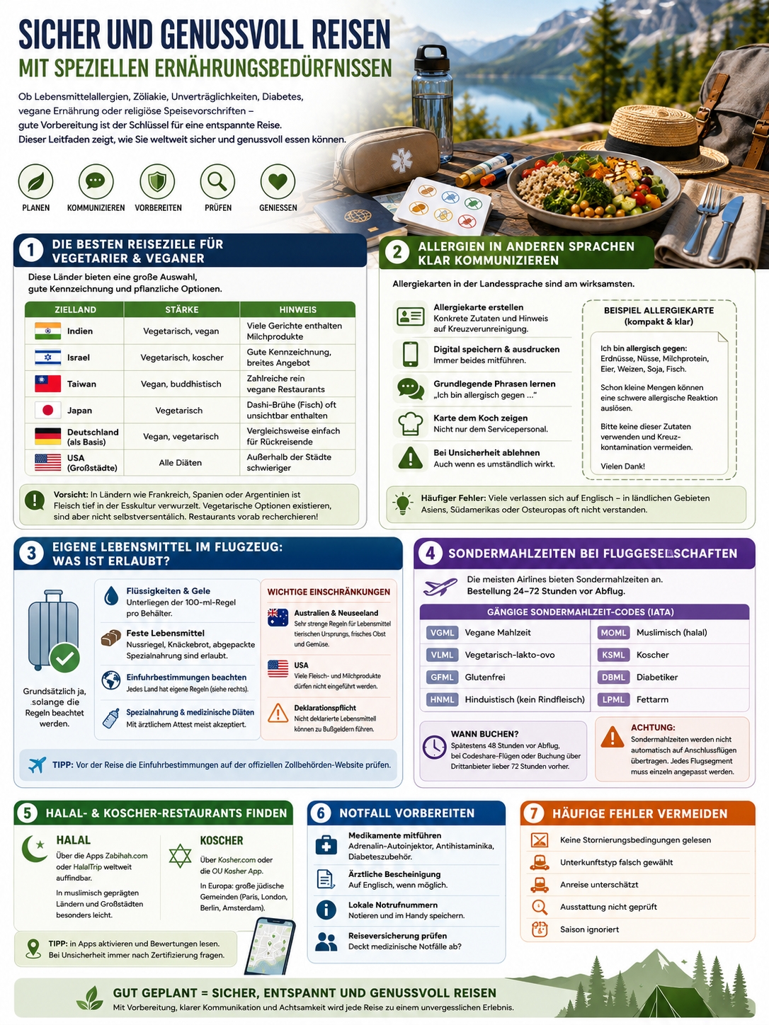 Reisen ins Ausland mit besonderen Ernährungsbedürfnissen