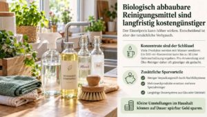 Biologisch abbaubare Reinigungsmittel sind langfristig kostengünstiger